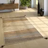 Wohnzimmer Natur Teppich m. Fransen, Handgewebter Muster Produktbild-Vorschau 1