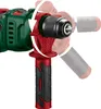 Close-up of a power drill's chuck and auxiliary handle, showing its rotational capability. Produktbild-Vorschau