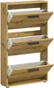 A three-tier shoe cabinet with open drawers. Produktbild-Vorschau
