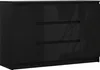 Kommode, Mattschwarz, glänzend Schwarz, 120 x 39 x 78 cm, 2 Produktbild-Vorschau 1