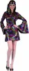 A woman modeling a 70s-style disco dress and headband. Produktbild-Vorschau