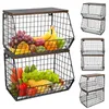 2 Stöckig Obstkorb Hängend,Etagere Obstkorb,Wand Stapelbar Produktbild-Vorschau 2