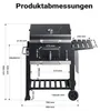 BBQ Holzkohle Grillwagen mit Deckel, Ablage und Produktbild-Vorschau 3