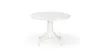 A white round dining table with a pedestal base is shown against a white background. Náhľad obrázku produktu