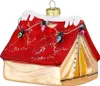Christbaumschmuck Glas Zelt mit Lichterkette 8cm rot / gold Produktbild-Vorschau 1