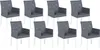 BELIANI Gartenstuhl 8er Set Grau und Weiß Aluminium mit Produktbild-Vorschau 1