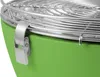 A close-up view of a green grill with a silver grate and latch. Produktbild-Vorschau