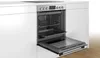 A built-in oven with its door open, showing the interior and a baking tray. Produktbild-Vorschau