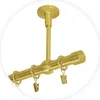 A brass-gold colored curtain rod with ceiling mount and rings with clips. Anteprima dell’immagine prodotto