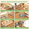 COSTWAY Werkbank Kinder, Holz Werkzeugbank mit 42 TLG. Produktbild-Vorschau 4