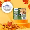 A product shot of Epson ink cartridges with autumn leaves and a fox image. Anteprima dell’immagine prodotto