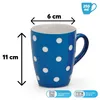 Joli set de 4 tasses à café en céramique 250 ml, uni à pois Voir les images du produit 2