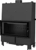 A black fireplace insert with its top open, shown from a three-quarter angle. Produktbild-Vorschau