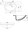 Lavabo in Vetroceramica TROPICO 58x46cm, da incasso, bianco Anteprima dell’immagine prodotto 2