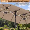 COSTWAY, parasol dwustronny, 300x150 cm, parasol składany, Podgląd zdjęcia produktu 5