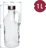 6er Set Glasflaschen 1L mit Griff & Schraubverschluss – Produktbild-Vorschau 3