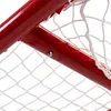 A close-up view of a red hockey goal frame with white netting. Anteprima dell’immagine prodotto