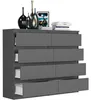 Komoda 120 cm 8 zásuvek skříňka FRAMIRE R-120-S8 antracit Náhled obrázku produktu 5