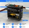 3-poschodový vozík na náradie so zásuvkou, perforovanými Náhľad obrázku produktu 4