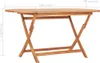 A wooden folding garden table with dimensions indicated by text overlays. Produktbild-Vorschau