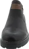 A close-up front view of a black boot. Produktbild-Vorschau