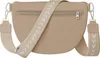 Damen Crossbody Umhänge Hand Tasche Echt  30618 Taupe Produktbild-Vorschau 2