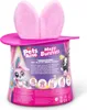 The image shows the packaging of a toy product, featuring cartoon bunnies and text describing its features. Podgląd zdjęcia produktu