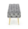 A tufted bench with gold legs on a white background. Produktbild-Vorschau