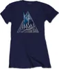 Def Leppard Triangle Logo Navy Blue L Damen T-Shirt Produktbild-Vorschau 1