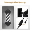 Barbierstab, Stange mit LED, drehbar Stange, Schwarze Weiße Produktbild-Vorschau 5