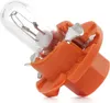 A close-up studio shot of a small automotive light bulb with an orange plastic base, set against a white background. Produktbild-Vorschau