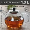 Creano Teekanne mit Siebeinsatz aus Glas 1,0l - Produktbild-Vorschau 2
