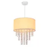 A pendant light fixture with a fabric shade and crystal accents, shown against a white background. Náhľad obrázku produktu