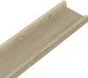 A close-up, angled view of a wooden shelf with a groove, against a white background. Produktbild-Vorschau