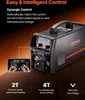 A VEVOR welding machine with a digital display and control panel, along with feature callouts. Produktbild-Vorschau