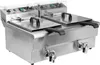 Gastro Fritteuse 2x12L mit Ablasshahn 2x5000W 550x730x400mm Produktbild-Vorschau 3