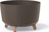 A brown planter pot with three wooden legs on a white background. Náhľad obrázku produktu