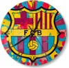 DEQORI Glasuhr Ø30 cm Römisch 'Wappen FC Barcelona' Wanduhr Produktbild-Vorschau 1