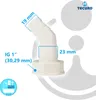 tecuro 45° Geräteanschlusstülle 1 Zoll  UWM, Tülle 19-23 Produktbild-Vorschau 4