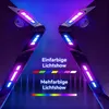 A close-up view of gaming desk lighting effects, showcasing single-color and multi-color light shows. Voir les images du produit