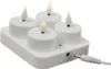 LED Teelichter - 4 wiederaufladbare LED Teelichter mit Ladestation - D- 4cm - flackernd - weiss Produktbild-Vorschau