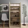 vidaXL Szafka na buty dąb sonoma 80x35,5x180 cm Materiał Podgląd zdjęcia produktu 3