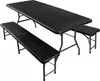 Set da giardino pieghevole nero – tavolo + 2 panche, 180 cm Anteprima dell’immagine prodotto 1