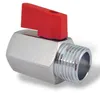 Mini Kugelhahn Messing roter Griff Innengewinde Produktbild-Vorschau 1