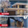 A collage showing outdoor and indoor use of LED icicle lights on a house and a staircase. Anteprima dell’immagine prodotto