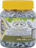 A jar of bird food with seeds and peanut butter, with a label showing birds and product information. Produktbild-Vorschau
