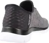 A close-up side view of the back of a black and gray sneaker. Podgląd zdjęcia produktu