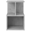A standalone image of a gray wooden storage unit. Voir les images du produit