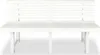 A white garden bench is shown from the front against a white background. Produktbild-Vorschau