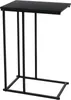 A black side table with an MDF top and a metal frame. Podgląd zdjęcia produktu